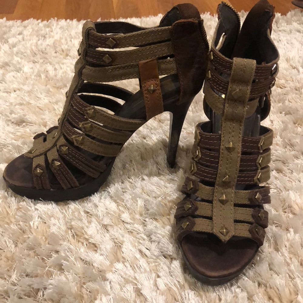 Dolce Vita Canvas And Leather studded Heel